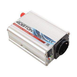 Автомобильный инвертор Robiton CN300 DC/AC 12V-220V, 300W, 1A, крокодилы в/к 15836